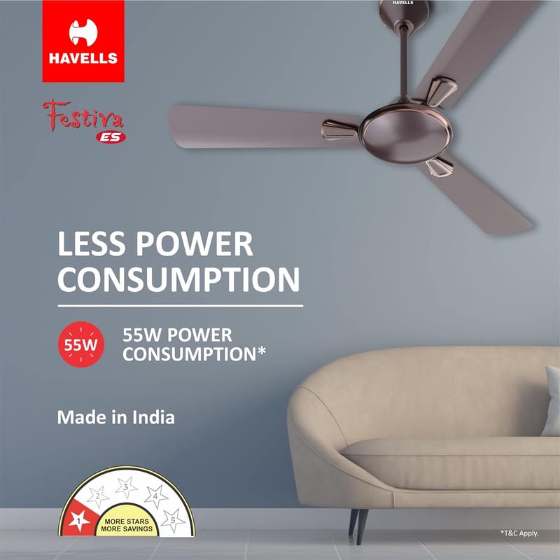 HAVELLS FESTIVA ES 1200MM ESPRESSO BROWN CEILING FAN