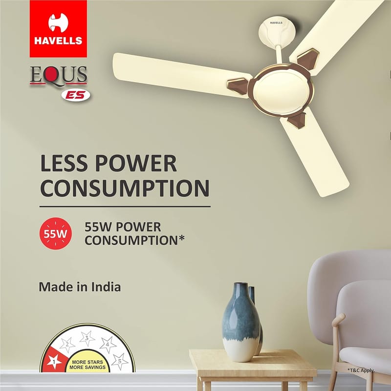 HAVELLS EQUS ES 1200MM BIANCO BRONZE CEILING FAN