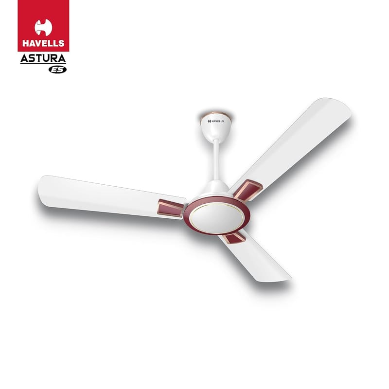 HAVELLS ASTURA ES 1200MM WHITE MAROON CEILING FAN