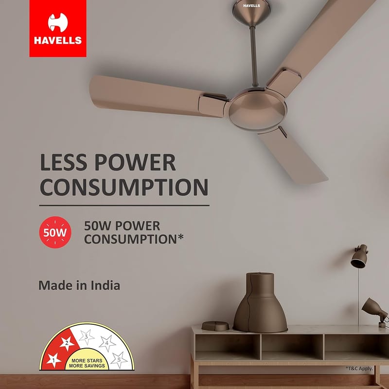 HAVELLS ENTICER ES 1200MM BRONZE COLA CHROME CEILING FAN