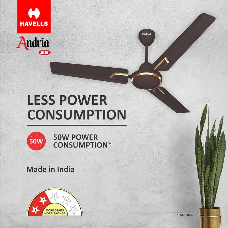 HAVELLS ANDRIA ES 1200MM ESPRESSO BROWN COPPER CEILING FAN