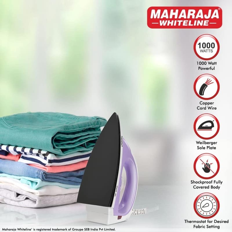 Maharaja Whiteline Sleek DLX 1000 Watt Dry Iron