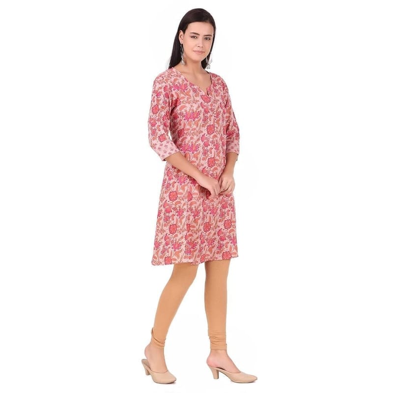 Soulful Threads Women Pink Floral Printed Cotton Kurta- St152964-2Xl