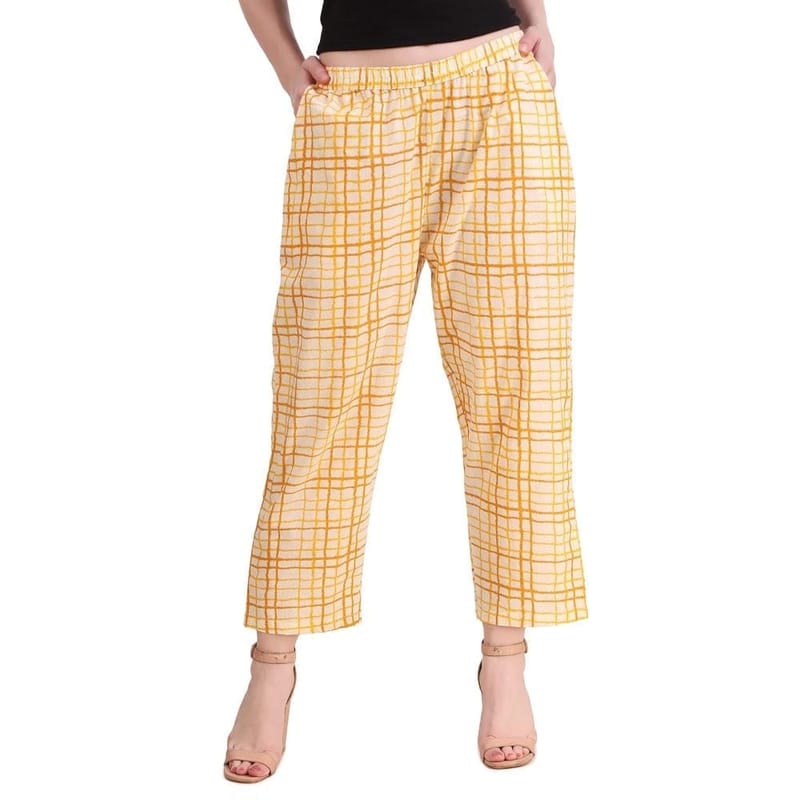 Soulful Threads Cotton Pants/Casual Wear/Lounge Wear For Women & Girls-St-Loungewear-Pants-Yellow-2Xl