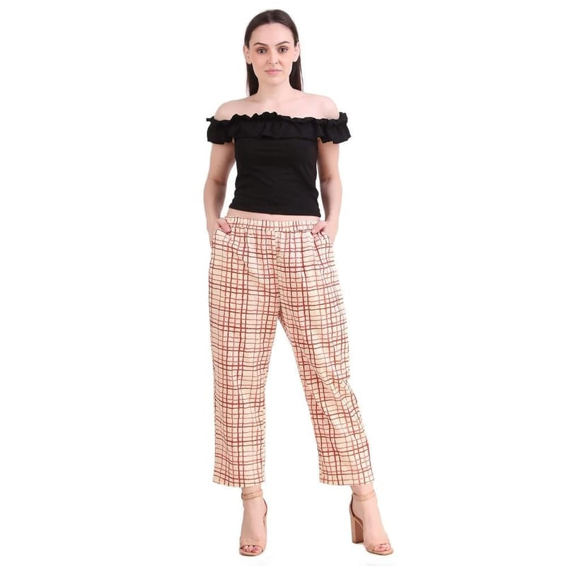 Soulful Threads Cotton Pants/Casual Wear/Lounge Wear For Women & Girls-St-Loungewear-Pants-Red-2Xl