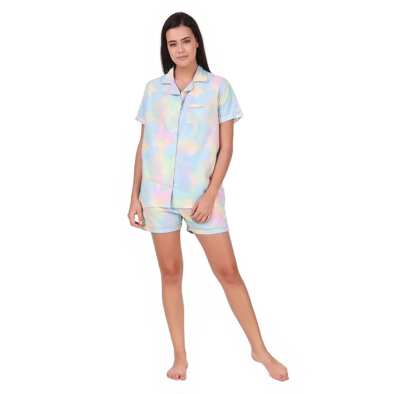 Soulful Threads Women Tie And Dye Printed Sleep Set