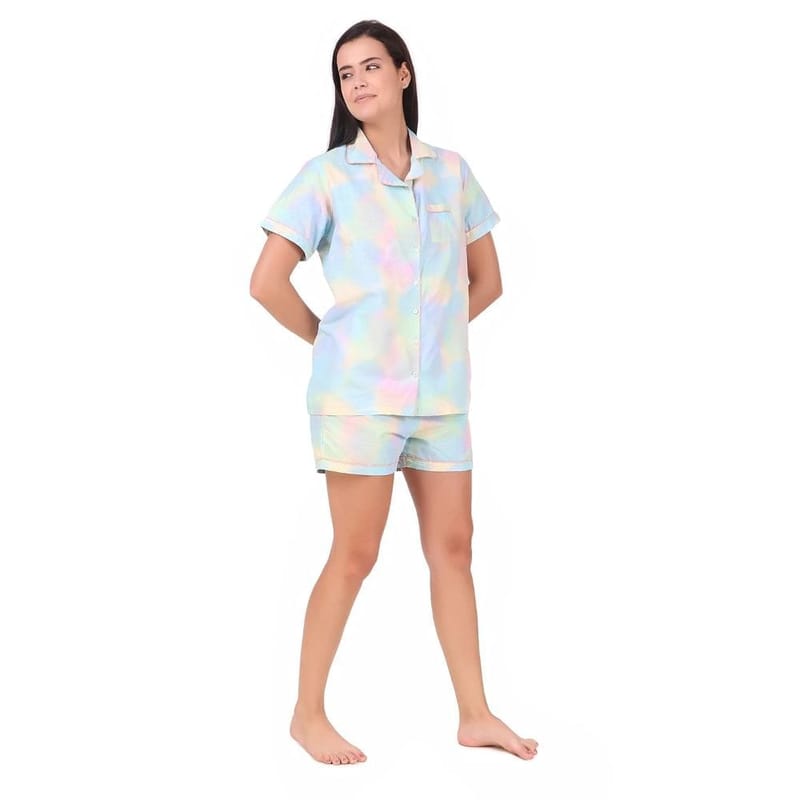 Soulful Threads Women Tie And Dye Printed Sleep Set