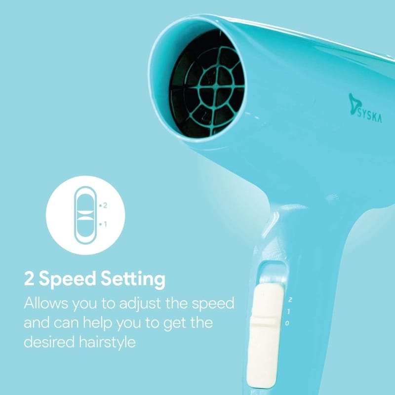 Syska Hd1600 1000Watt Teal Hair Dryer With 2 Years Warranty