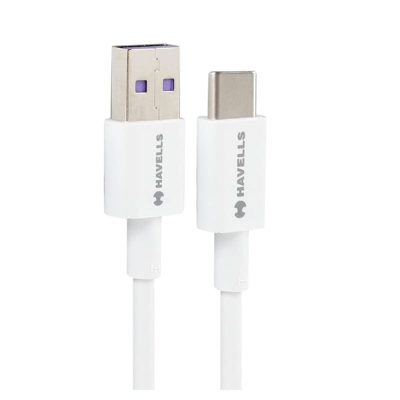 Havells Usb Star 65Watt 5Amp Type-A To Type-C White Data Cable