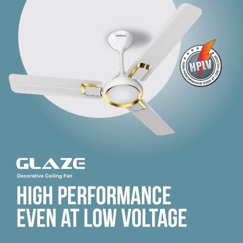 Havells Glaze 1200Mm Elegant White Gold Ceiling Fan