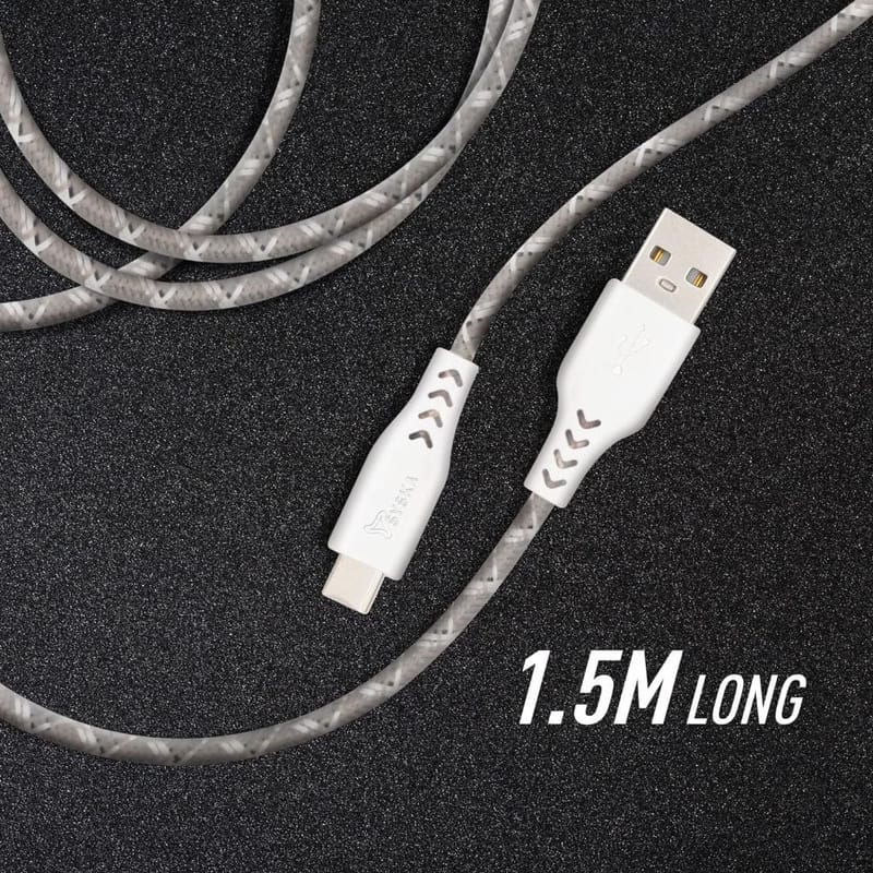 Syska Cccb04-Gw 1.5Mtr Grey White Mobile And Tablet Compatible Usb Type-C Cable